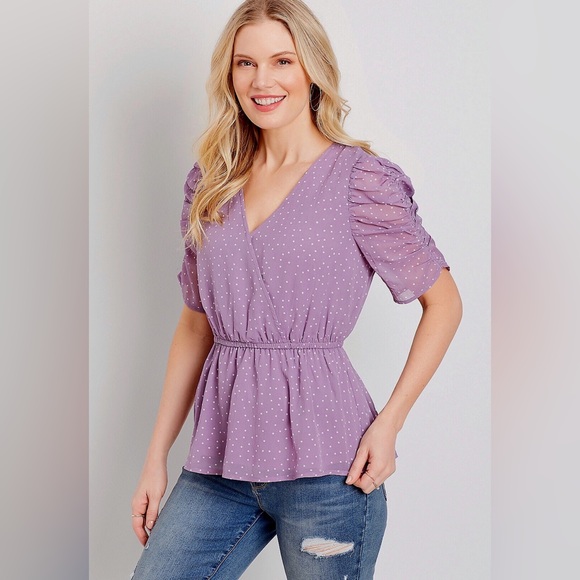 Maurices Polka•Dot Blouse 💜 - Picture 15 of 16